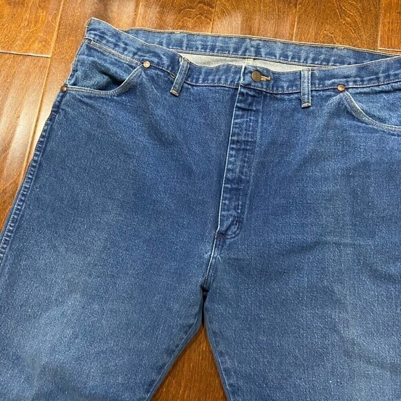 Wrangler Vintage Western Classic Straight USA Denim Blue Jeans Men's 44 x 32 - Picture 3 of 10